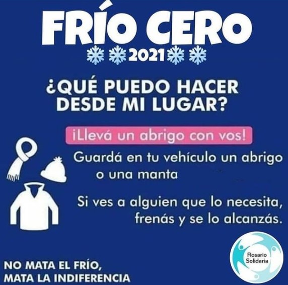 Afiche invita a llevar una ropa de abrigo de más y ofrecerla cuando vemos a alguien en situación de calle.