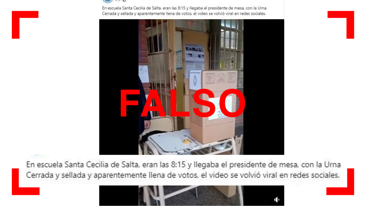 Es falso que en una escuela de Salta se repartieron urnas con votos dentro como sugiere este video viral