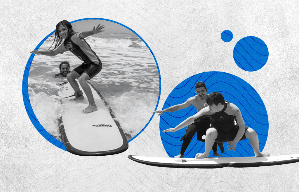 Dos programas inclusivos acercan el surf a niños de bajos recursos y a jóvenes con discapacidad en Pinamar