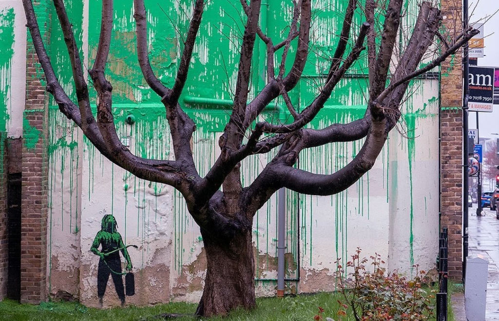 Banksy confirmó un nuevo mural con un posible mensaje ecologista